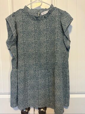 Teal Ruffle Sleeve Peplum Top
